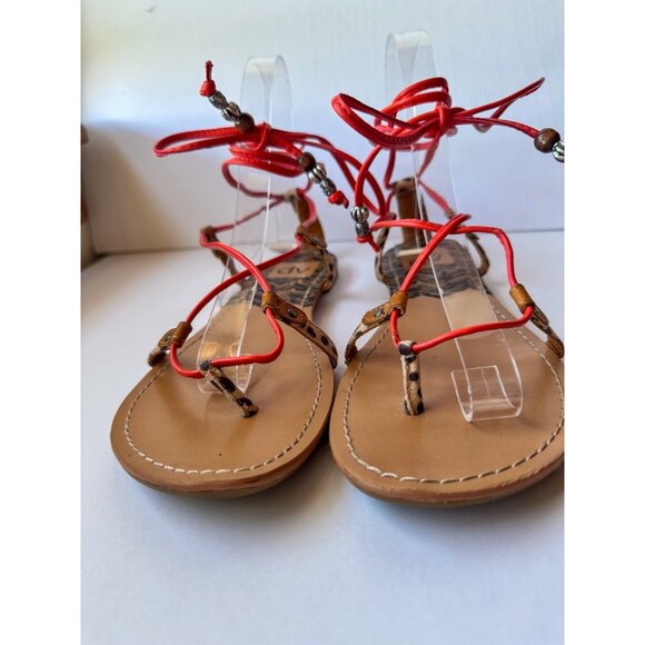 Dolce Vita Women’s Aurora Sandals Leopard Print Ankle Wrap 6 - Picture 4 of 11